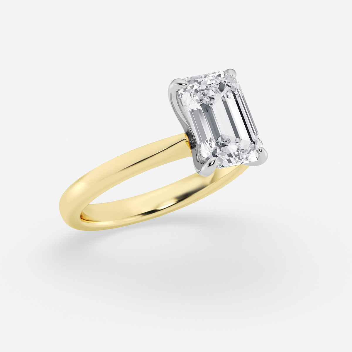 Additional Image 1 for  3 ctw Emerald Lab Grown Diamond Petite Solitaire Engagement Ring