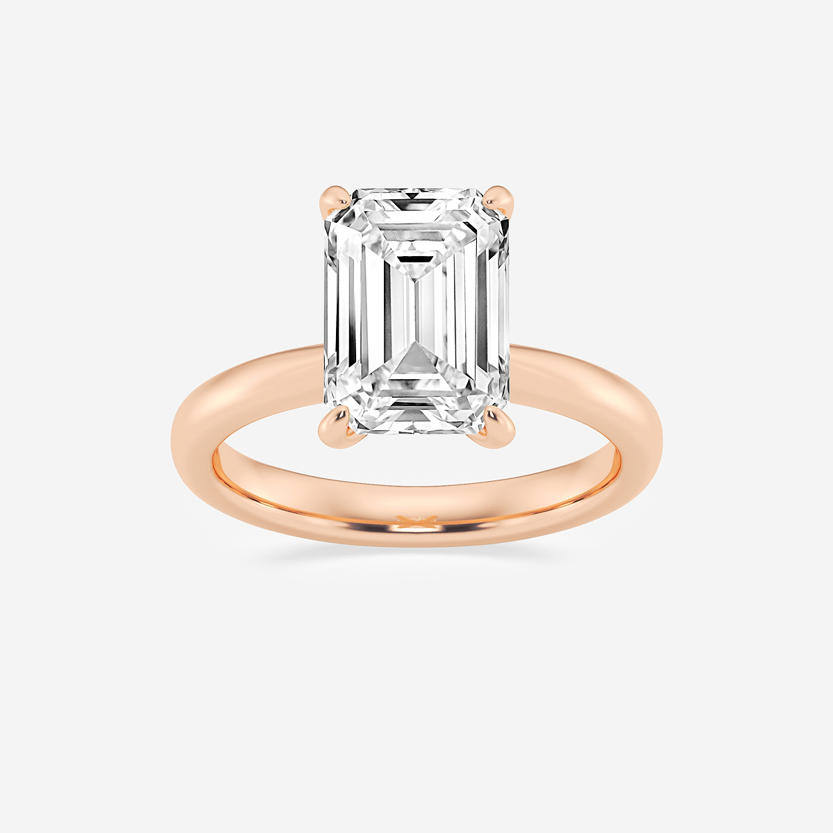 4 ctw Emerald Lab Grown Diamond Petite Solitaire Engagement Ring
