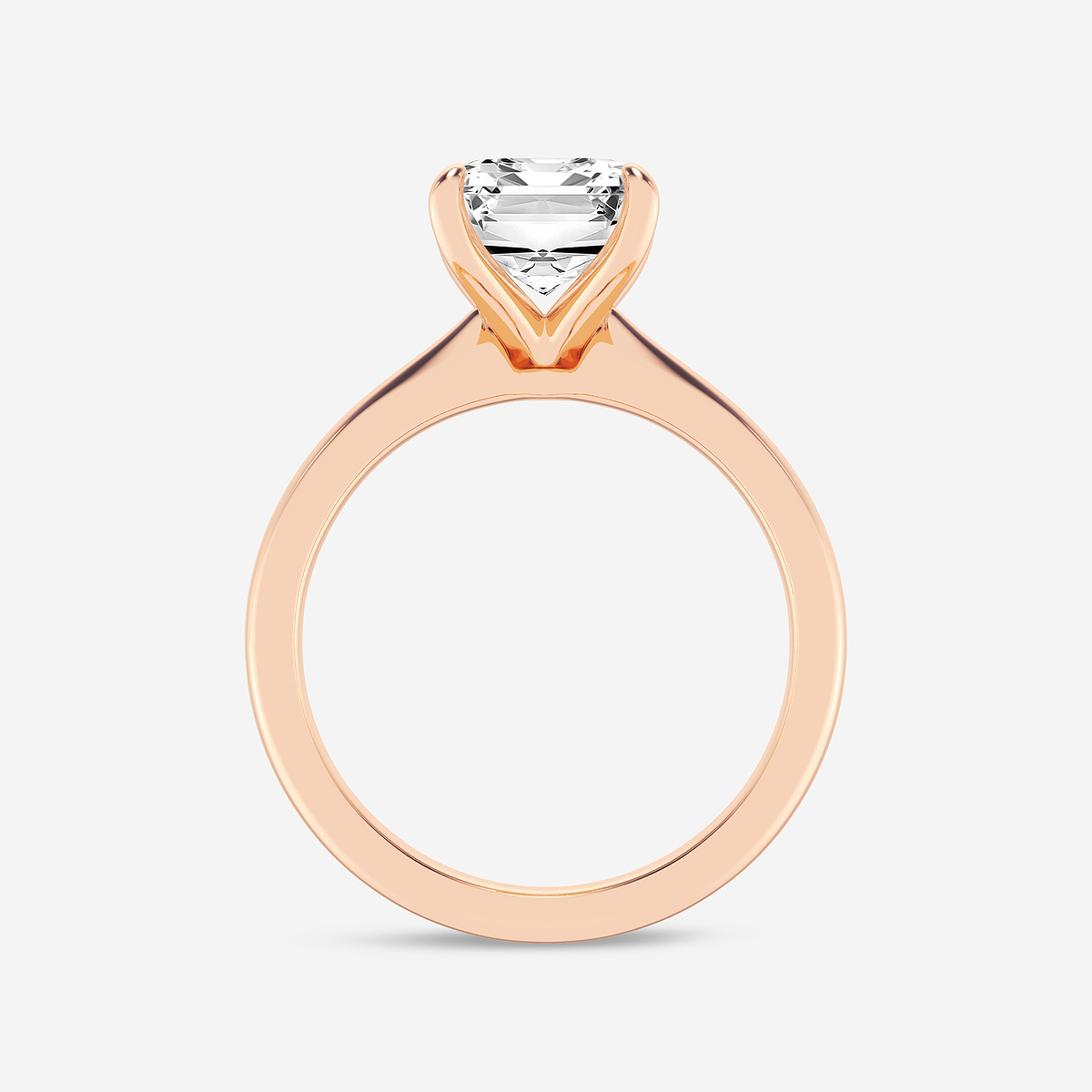 Additional Image 1 for  4 ctw Emerald Lab Grown Diamond Petite Solitaire Engagement Ring