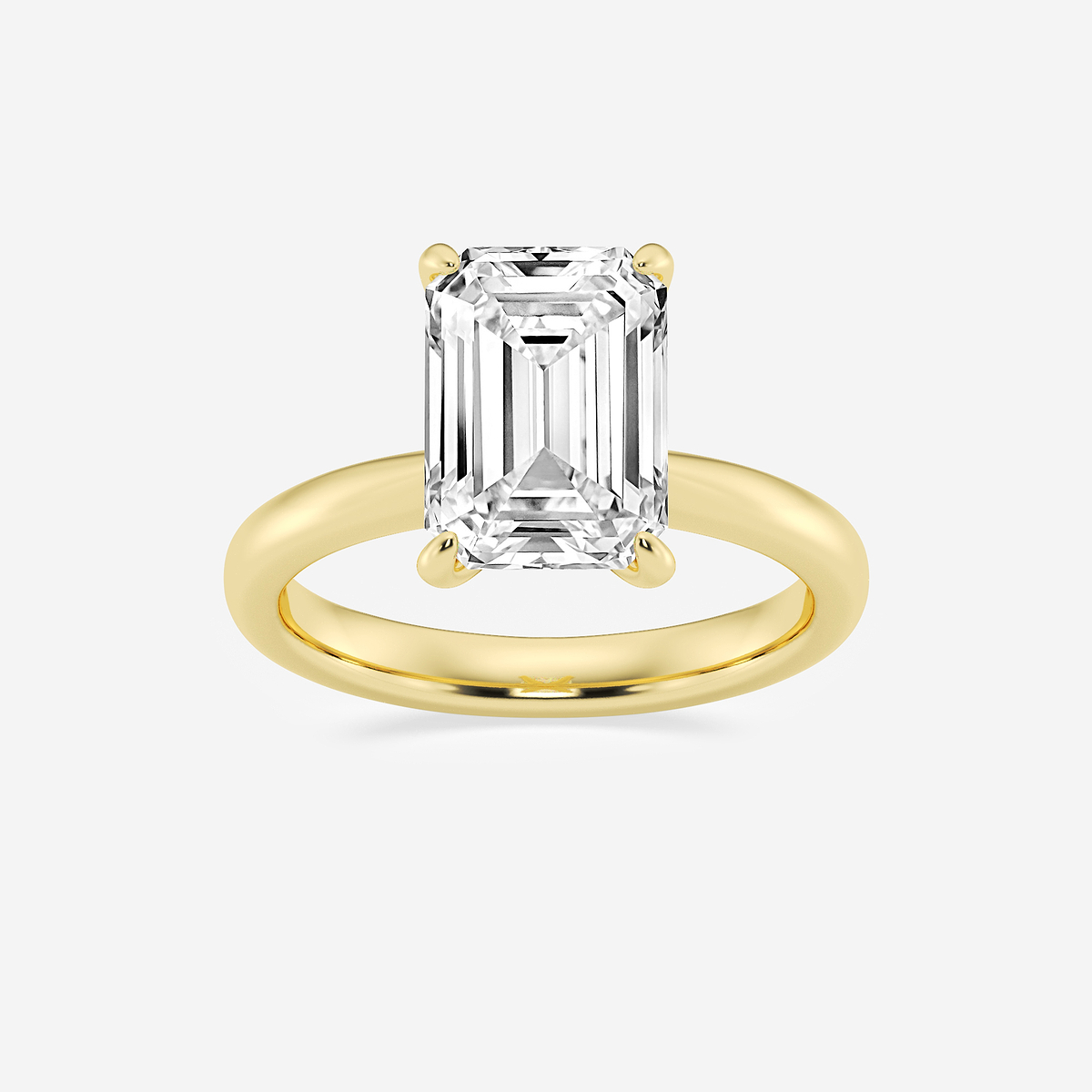4 ctw Emerald Lab Grown Diamond Petite Solitaire Engagement Ring