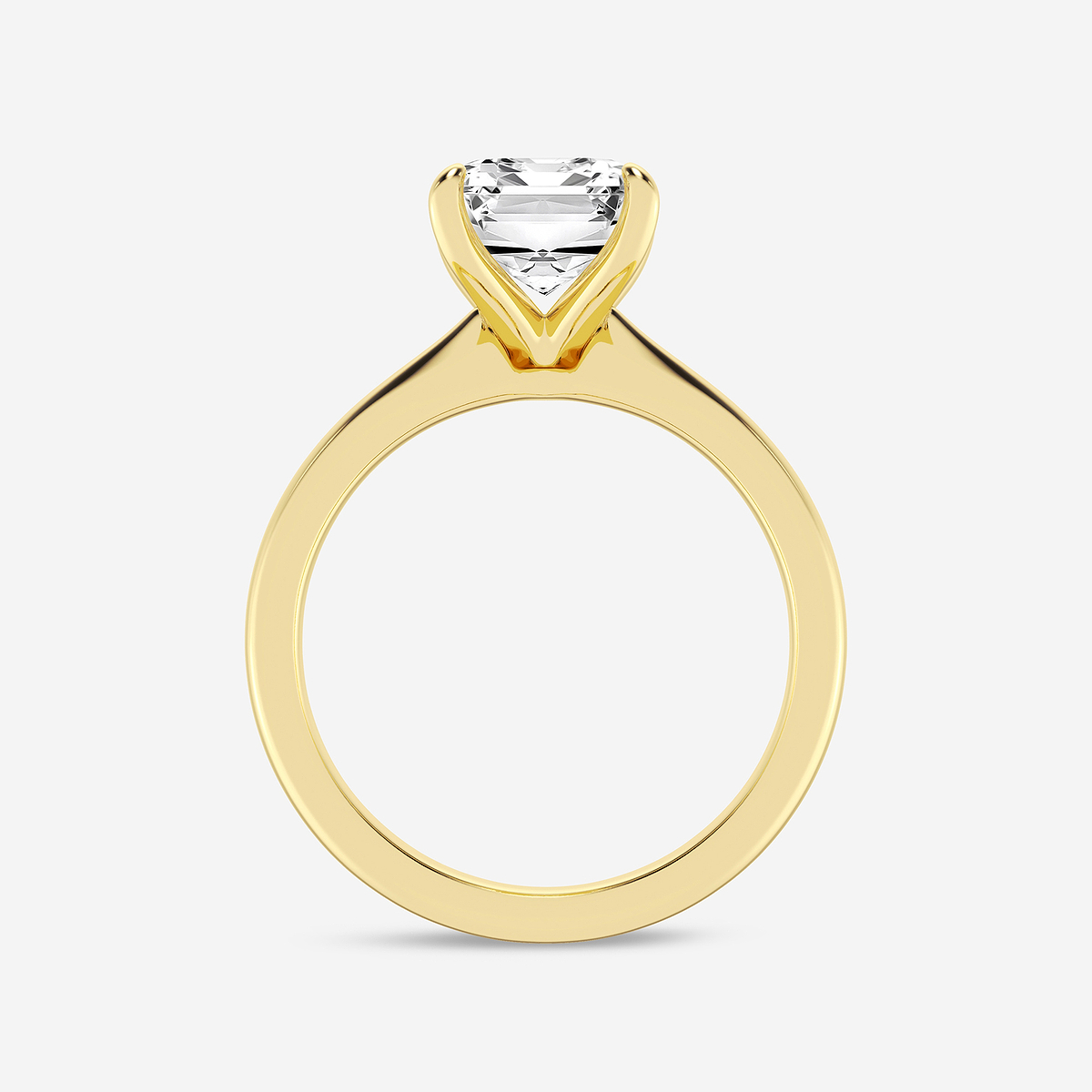 Additional Image 1 for  4 ctw Emerald Lab Grown Diamond Petite Solitaire Engagement Ring
