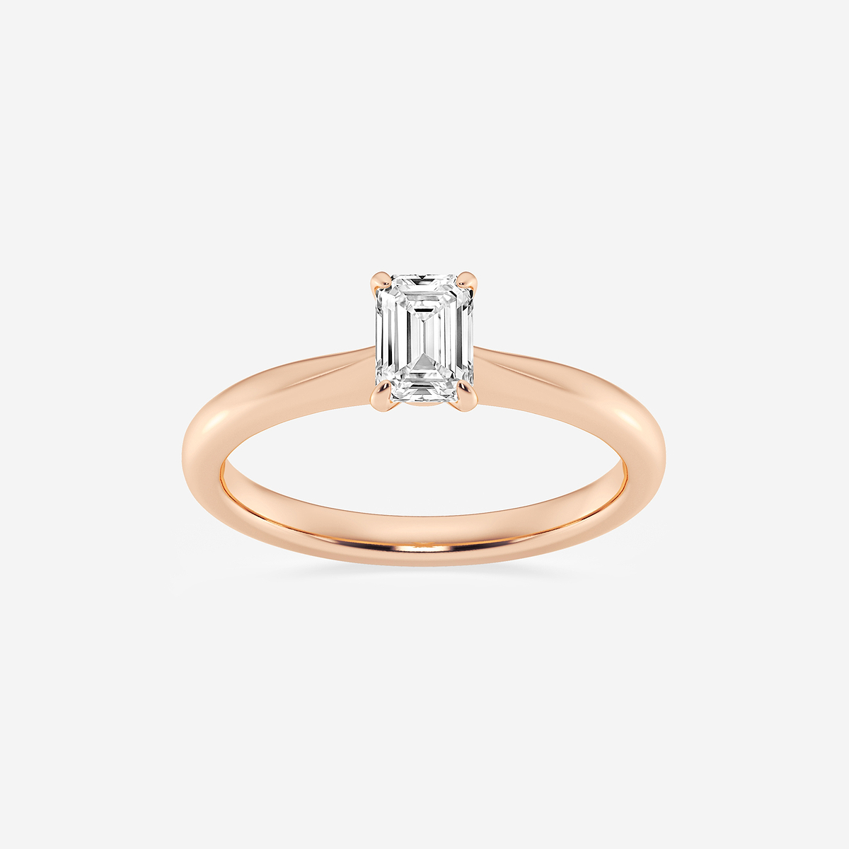 1/2 ctw Emerald Lab Grown Diamond Petite Solitaire Engagement Ring
