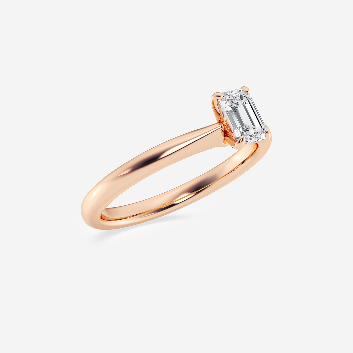 Additional Image 1 for  1/2 ctw Emerald Lab Grown Diamond Petite Solitaire Engagement Ring