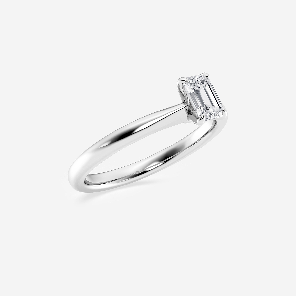 Additional Image 1 for  1/2 ctw Emerald Lab Grown Diamond Petite Solitaire Engagement Ring