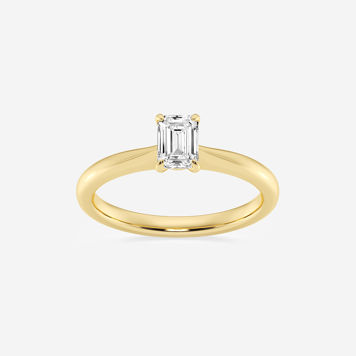 1/2 ctw Emerald Lab Grown Diamond Petite Solitaire Engagement Ring