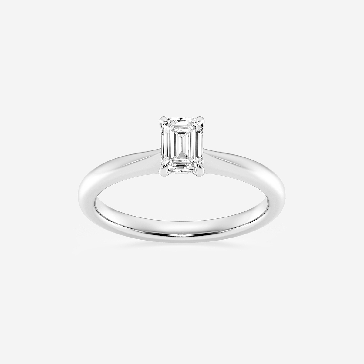 1/2 ctw Emerald Lab Grown Diamond Petite Solitaire Engagement Ring