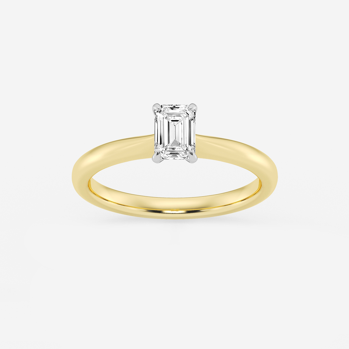 1/2 ctw Emerald Lab Grown Diamond Petite Solitaire Engagement Ring
