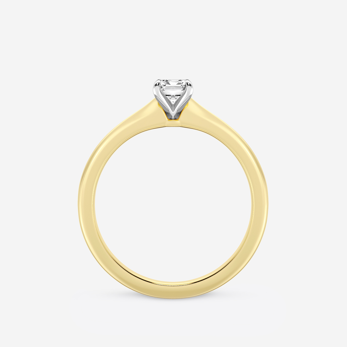 Additional Image 1 for  1/2 ctw Emerald Lab Grown Diamond Petite Solitaire Engagement Ring