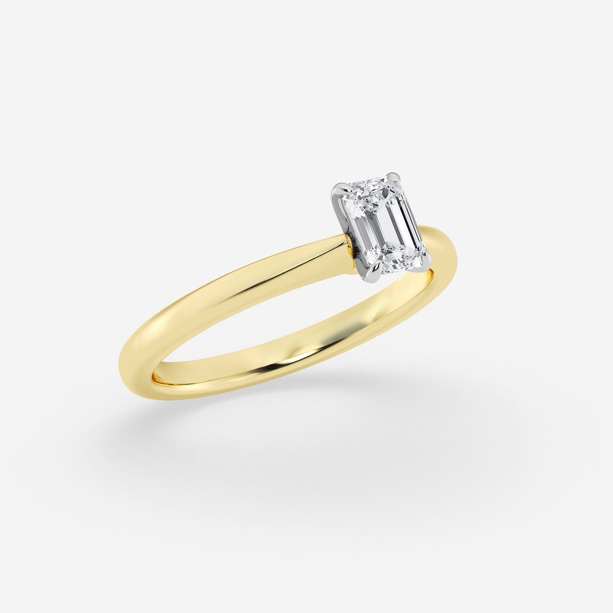 Additional Image 2 for  1/2 ctw Emerald Lab Grown Diamond Petite Solitaire Engagement Ring