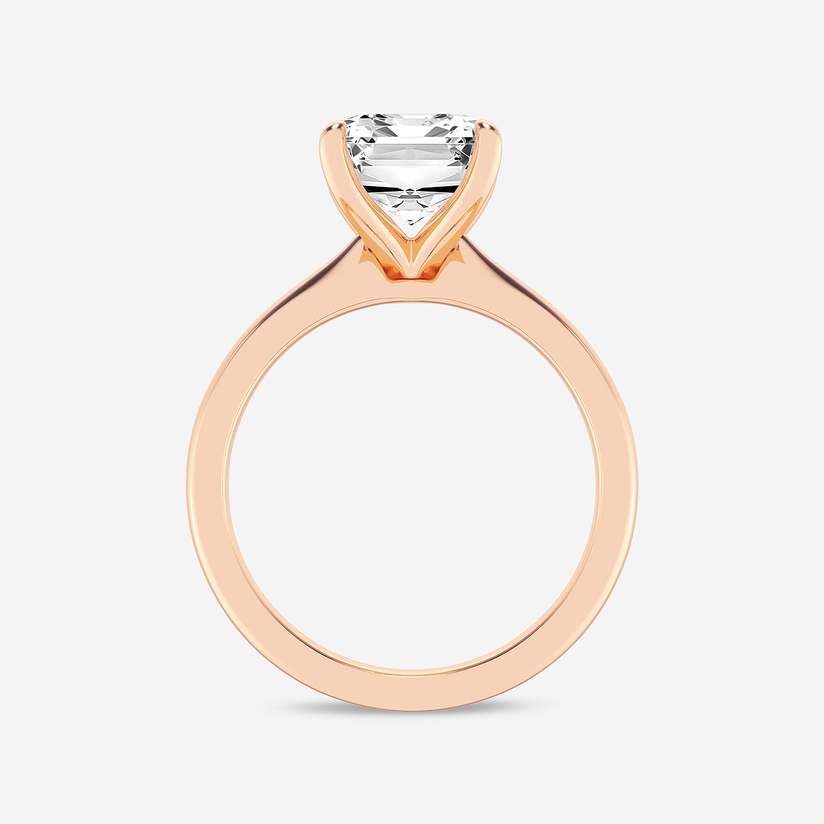 Additional Image 1 for  5 ctw Emerald Lab Grown Diamond Petite Solitaire Engagement Ring