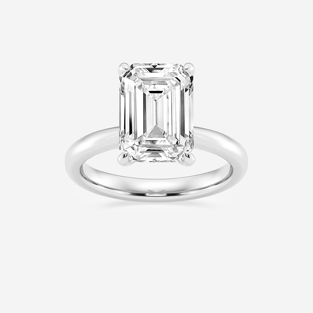 5 ctw Emerald Lab Grown Diamond Petite Solitaire Engagement Ring