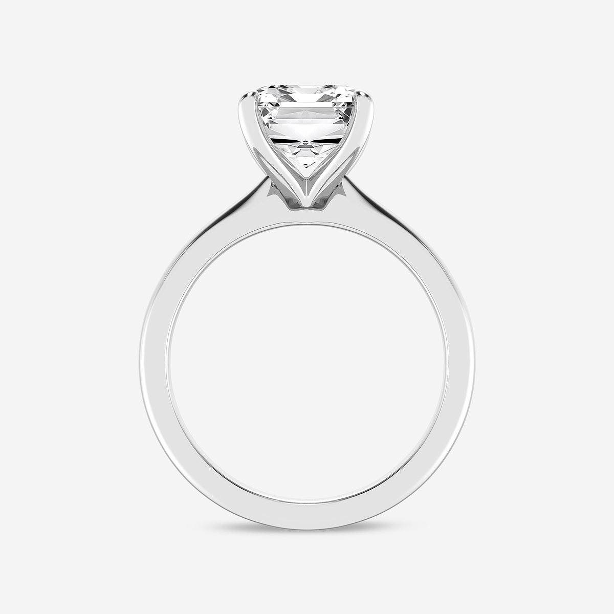Additional Image 1 for  5 ctw Emerald Lab Grown Diamond Petite Solitaire Engagement Ring