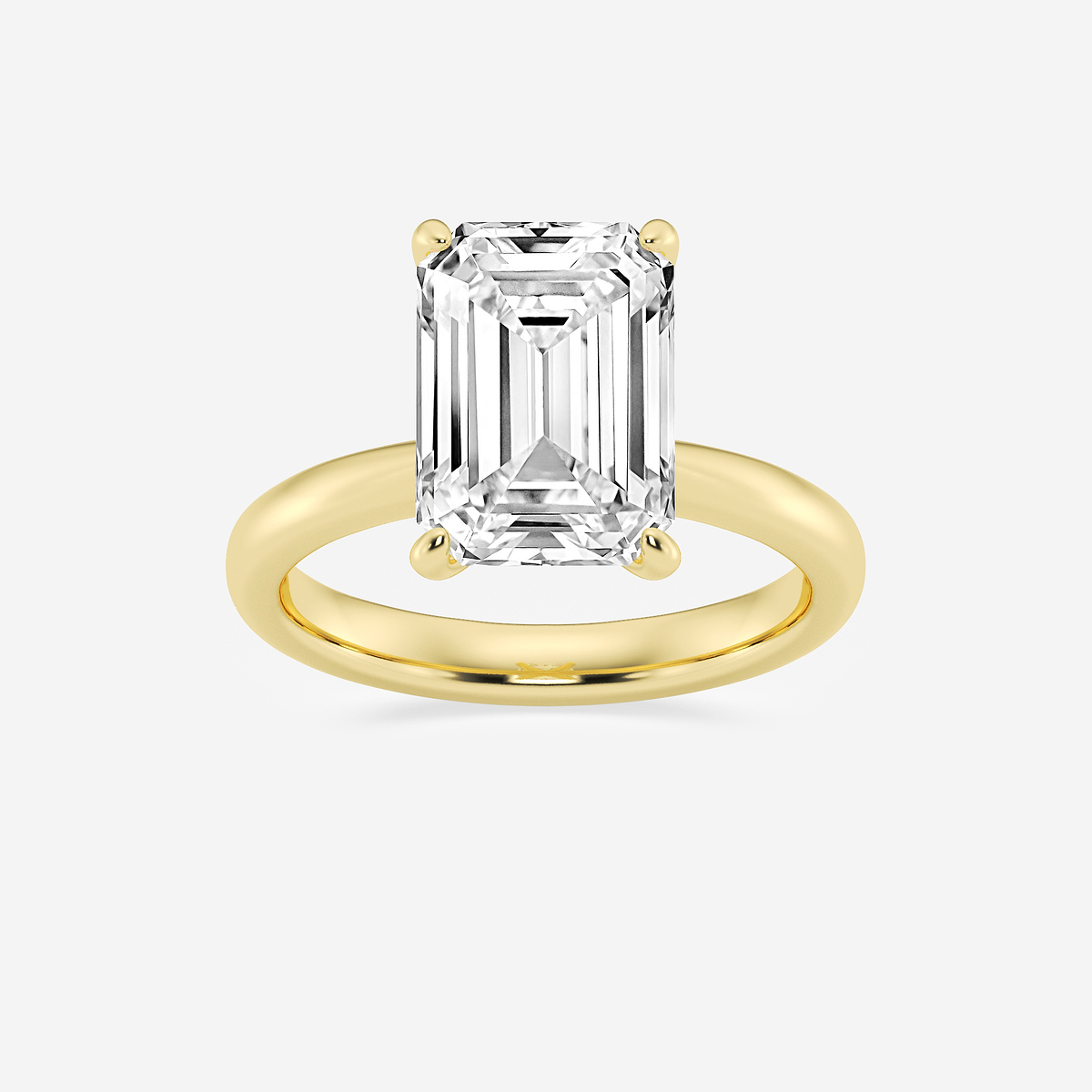 5 ctw Emerald Lab Grown Diamond Petite Solitaire Engagement Ring
