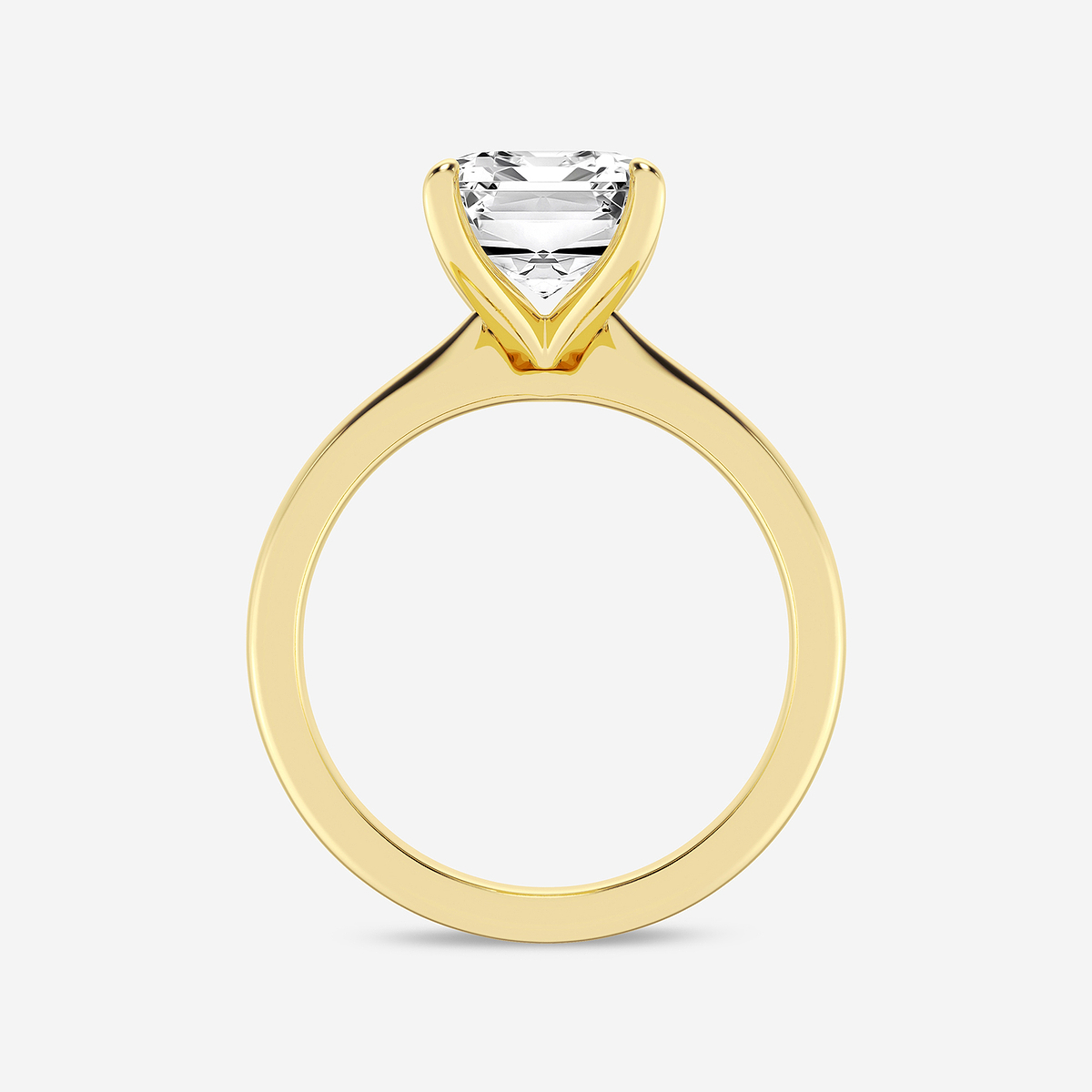 Additional Image 1 for  5 ctw Emerald Lab Grown Diamond Petite Solitaire Engagement Ring
