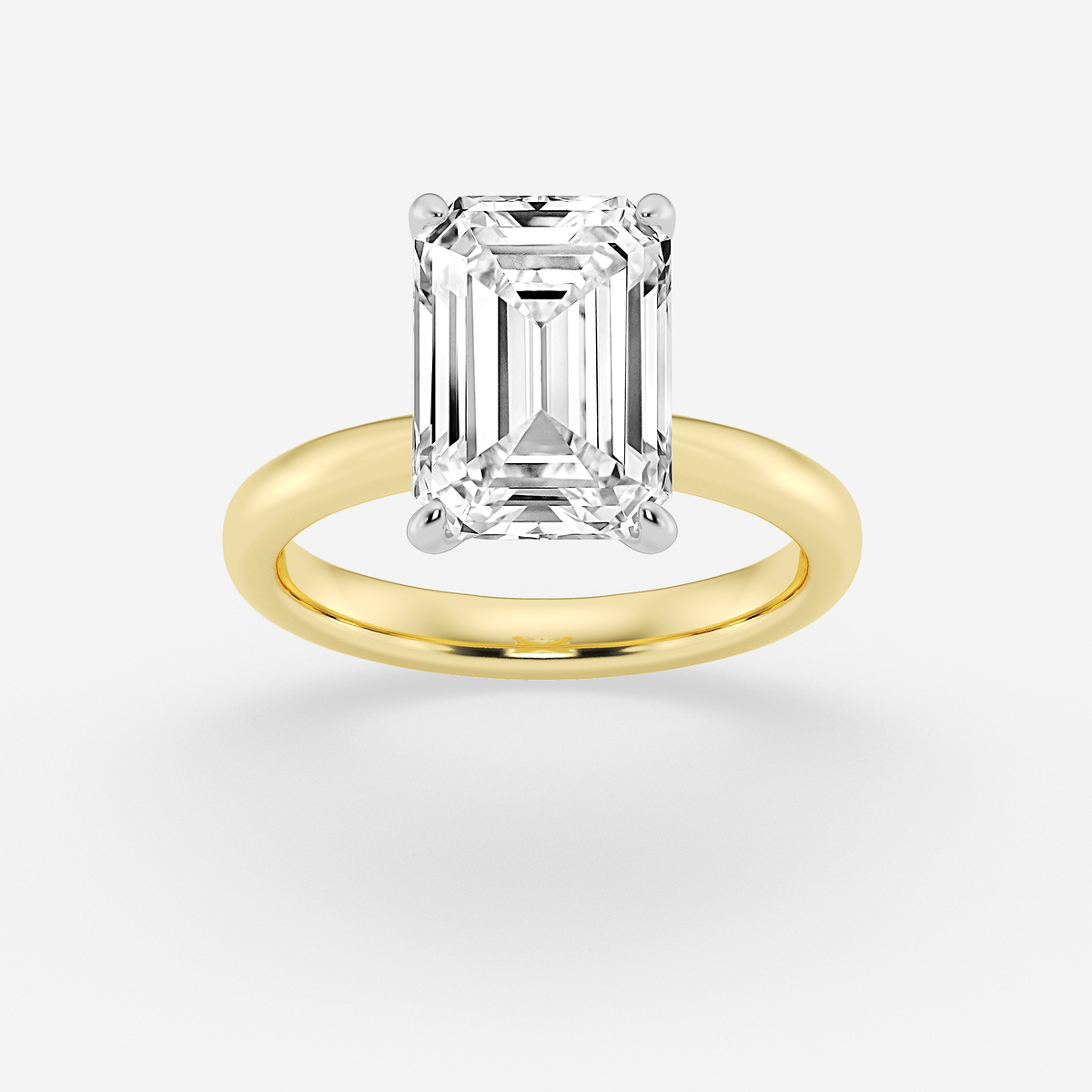 5 ctw Emerald Lab Grown Diamond Petite Solitaire Engagement Ring