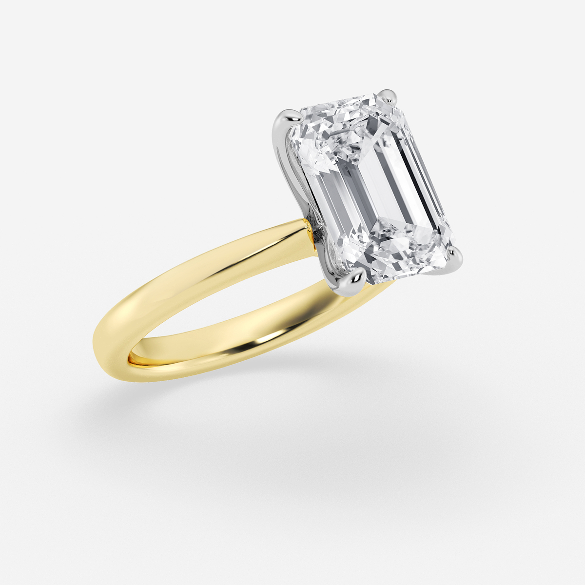 Additional Image 1 for  5 ctw Emerald Lab Grown Diamond Petite Solitaire Engagement Ring