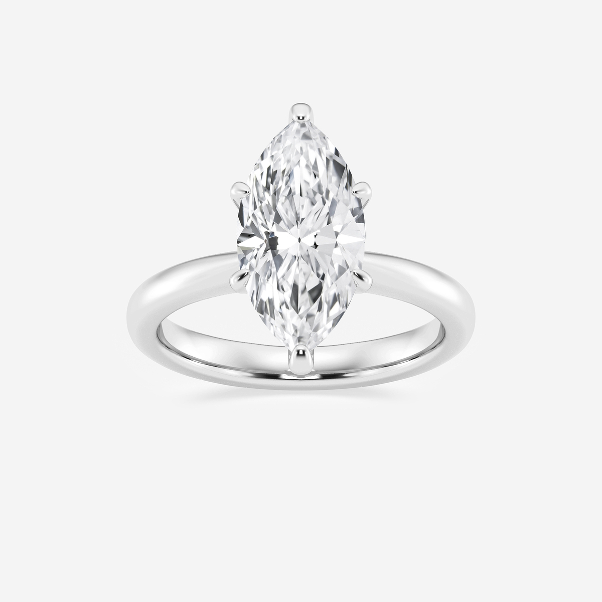 3 ctw Marquise Lab Grown Diamond Petite Solitaire Engagement Ring 14K White Gold, D, VVS