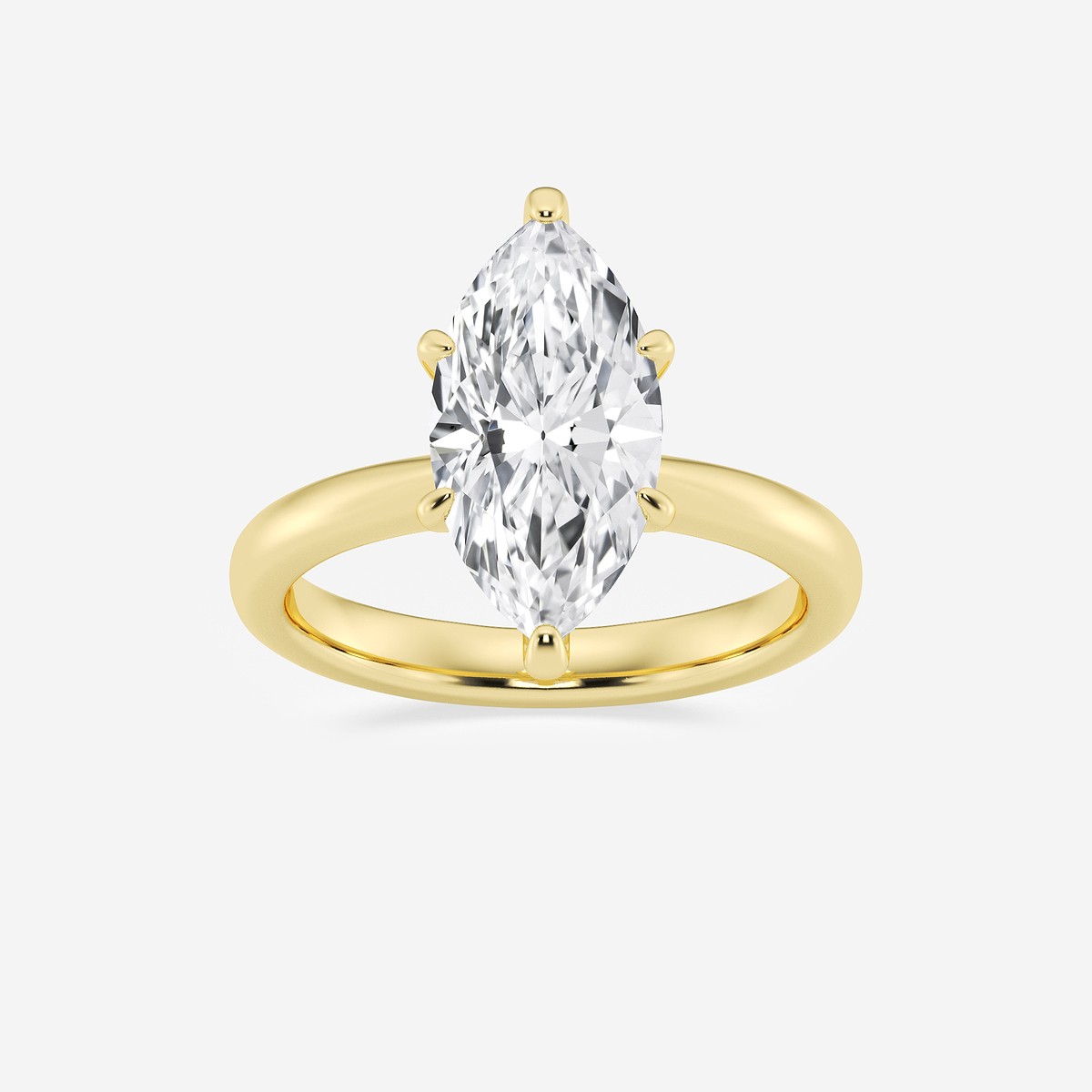 3 ctw Marquise Lab Grown Diamond Petite Solitaire Engagement Ring 14K Yellow Gold, FG, VS2+