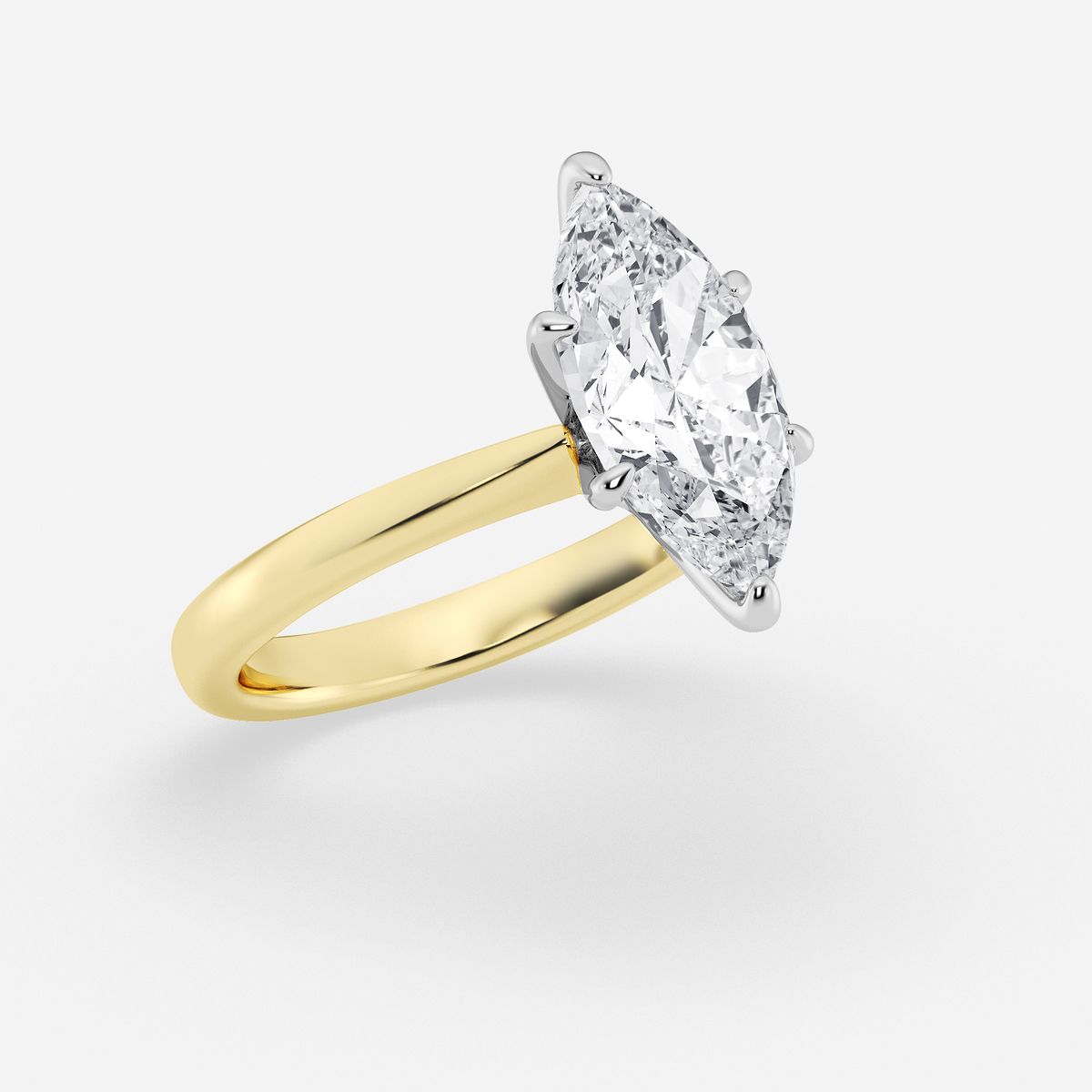 Additional Image 1 for  3 ctw Marquise Lab Grown Diamond Petite Solitaire Engagement Ring