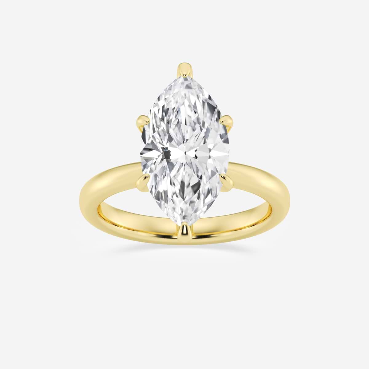 4 ctw Marquise Lab Grown Diamond Petite Solitaire Engagement Ring 14K Yellow Gold, FG, VS2+