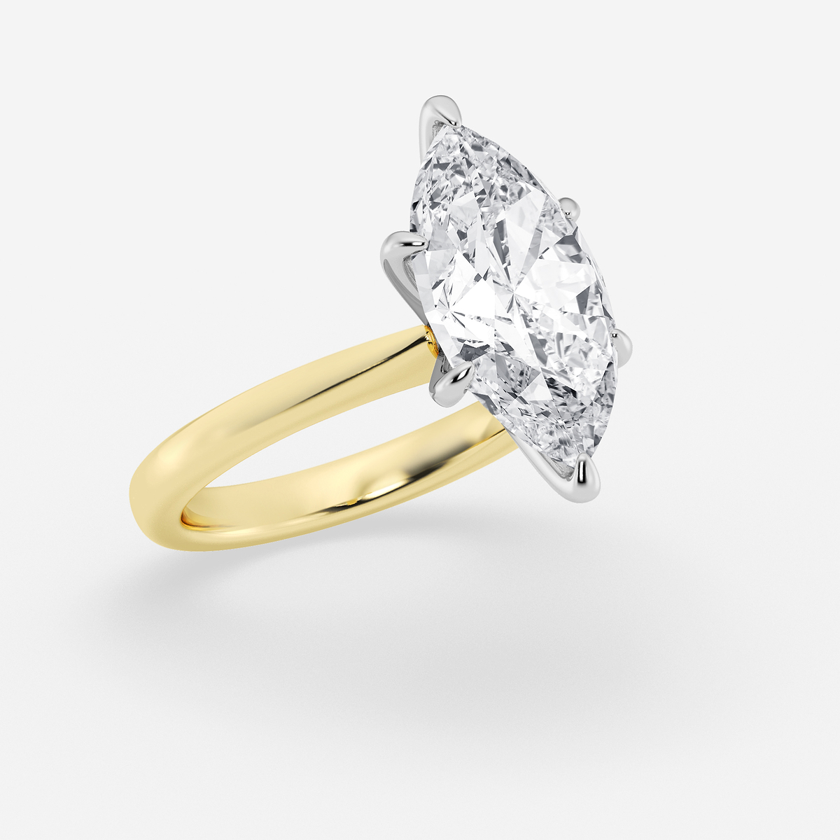 Additional Image 1 for  4 ctw Marquise Lab Grown Diamond Petite Solitaire Engagement Ring