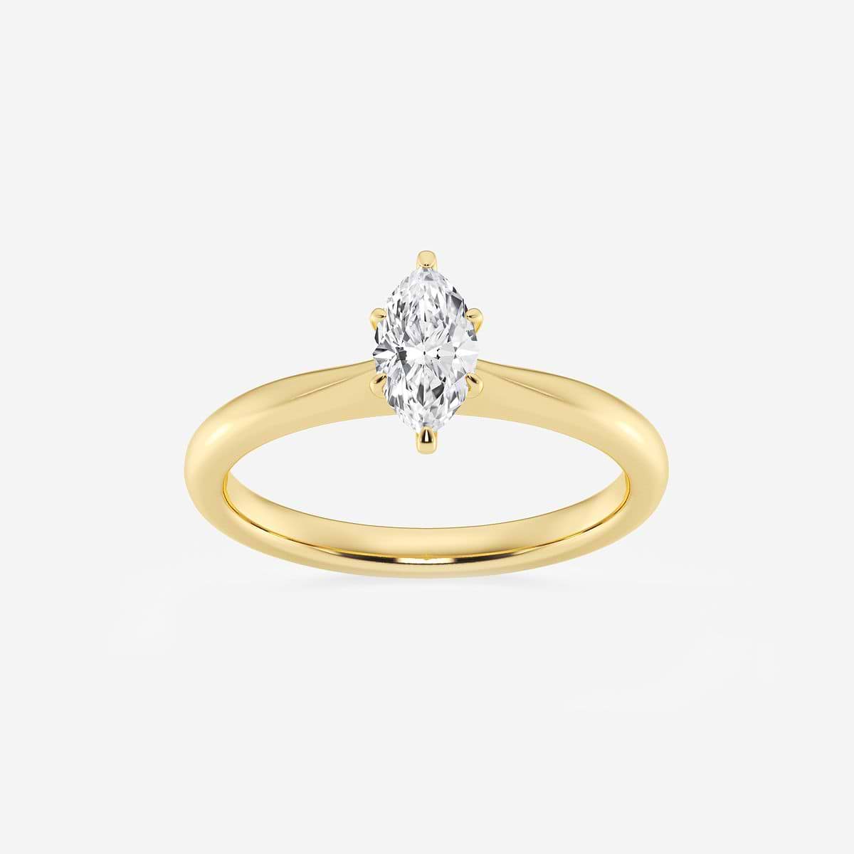 1/2 ctw Marquise Lab Grown Diamond Petite Solitaire Engagement Ring 14K Yellow Gold, F, VS2