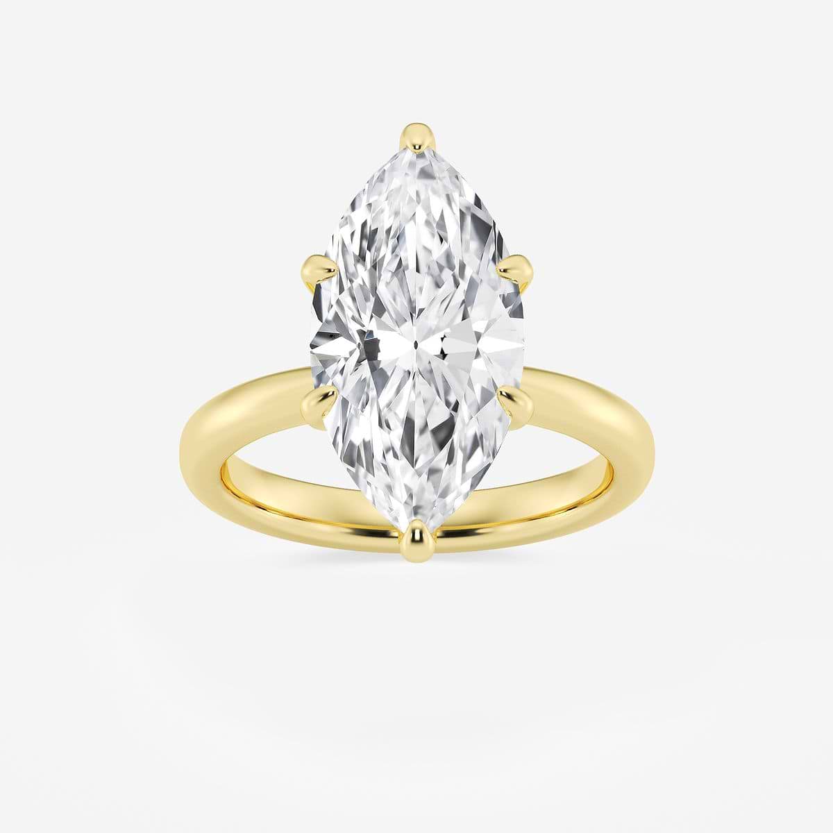 5 ctw Marquise Lab Grown Diamond Petite Solitaire Engagement Ring 14K Yellow Gold, FG, VS2+