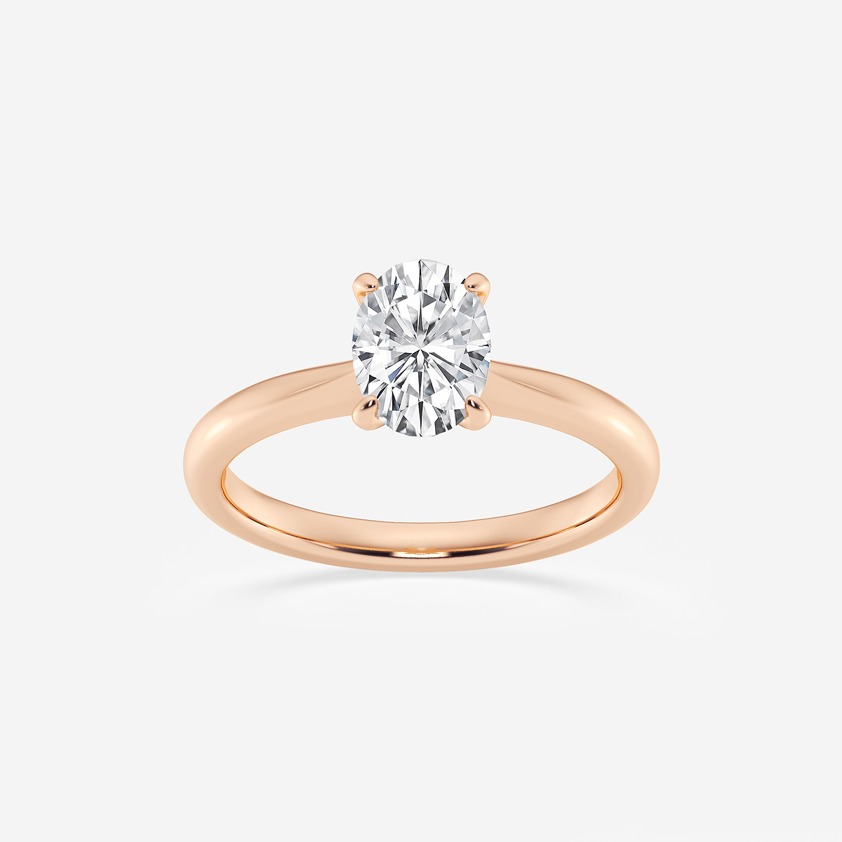 1 ctw Oval Lab Grown Diamond Petite Solitaire Engagement Ring
