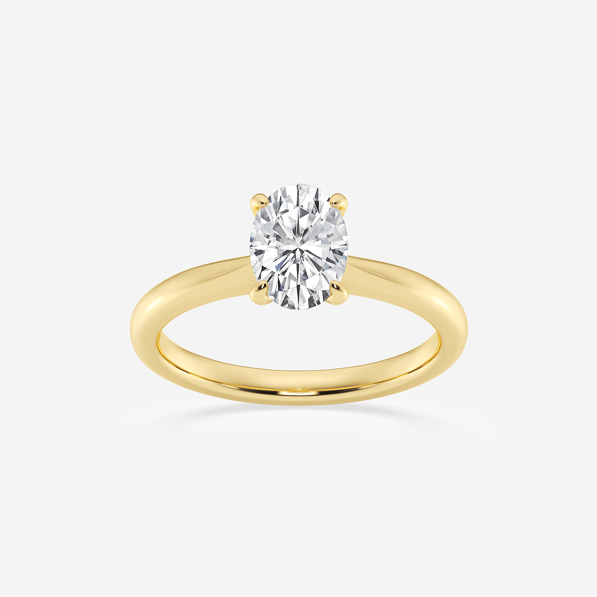 1 ctw Oval Lab Grown Diamond Petite Solitaire Engagement Ring