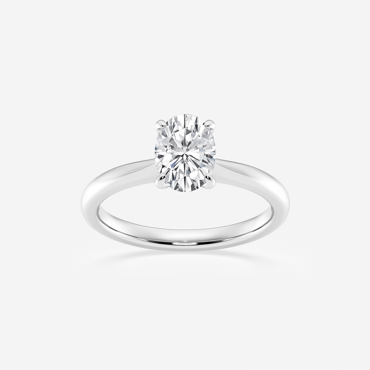 1 ctw Oval Lab Grown Diamond Petite Solitaire Engagement Ring