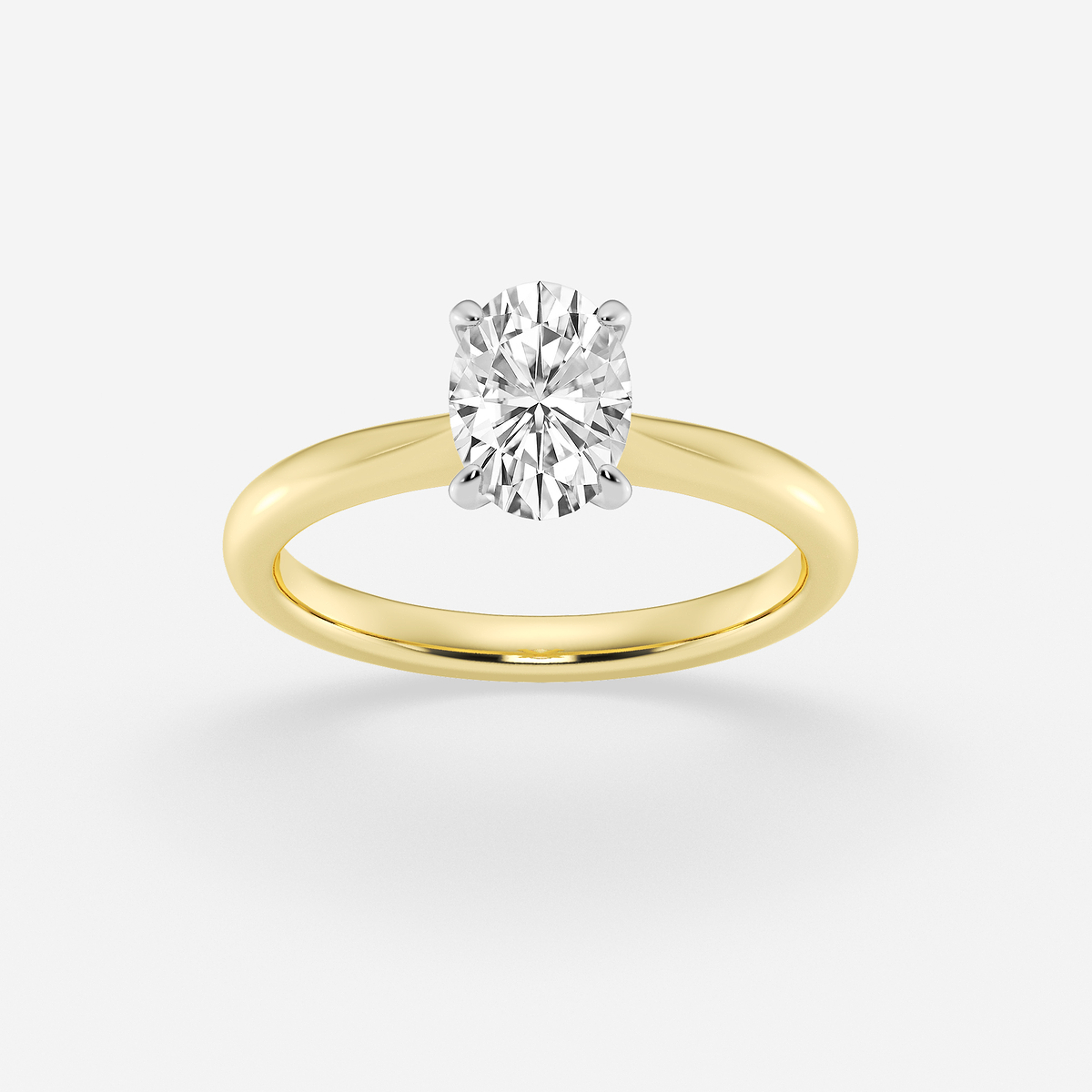 1 ctw Oval Lab Grown Diamond Petite Solitaire Engagement Ring