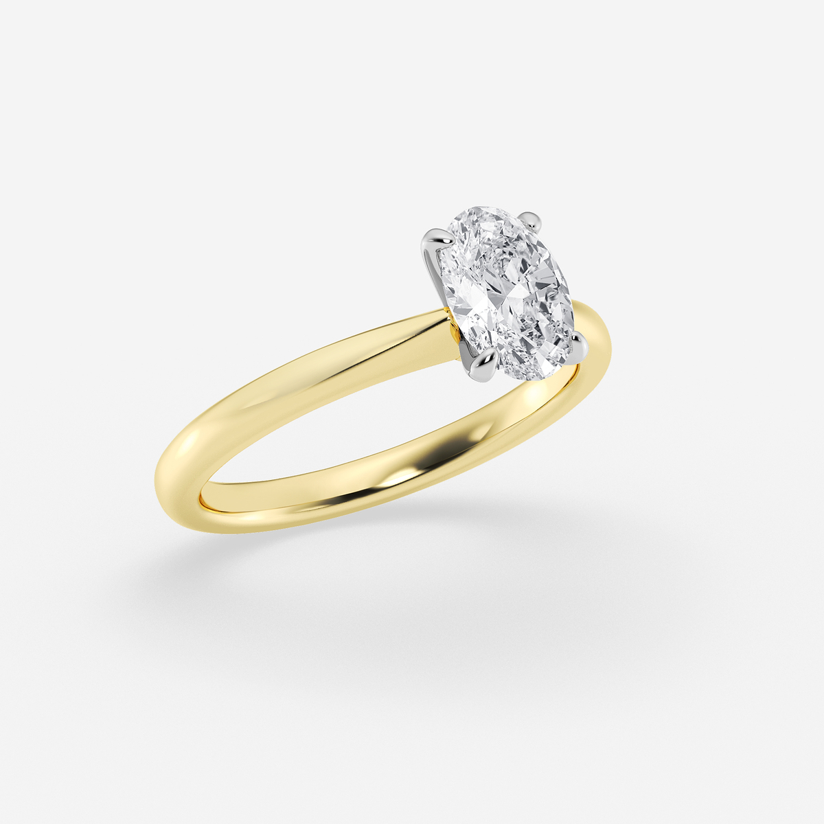 Additional Image 1 for  1 ctw Oval Lab Grown Diamond Petite Solitaire Engagement Ring