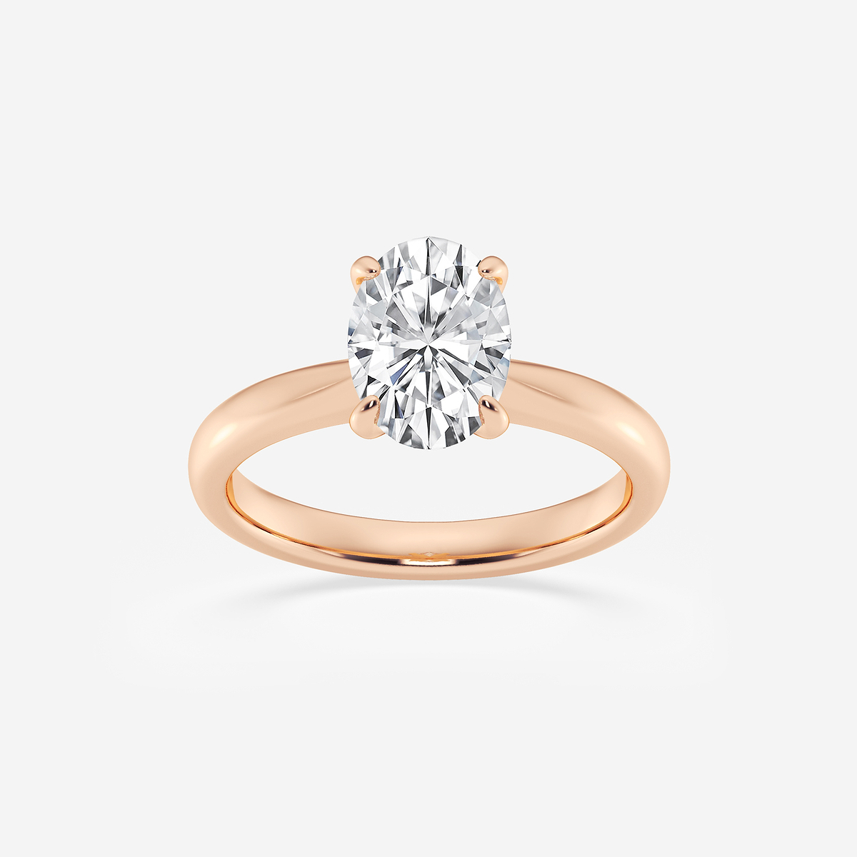 1 1/2 ctw Oval Lab Grown Diamond Petite Solitaire Engagement Ring
