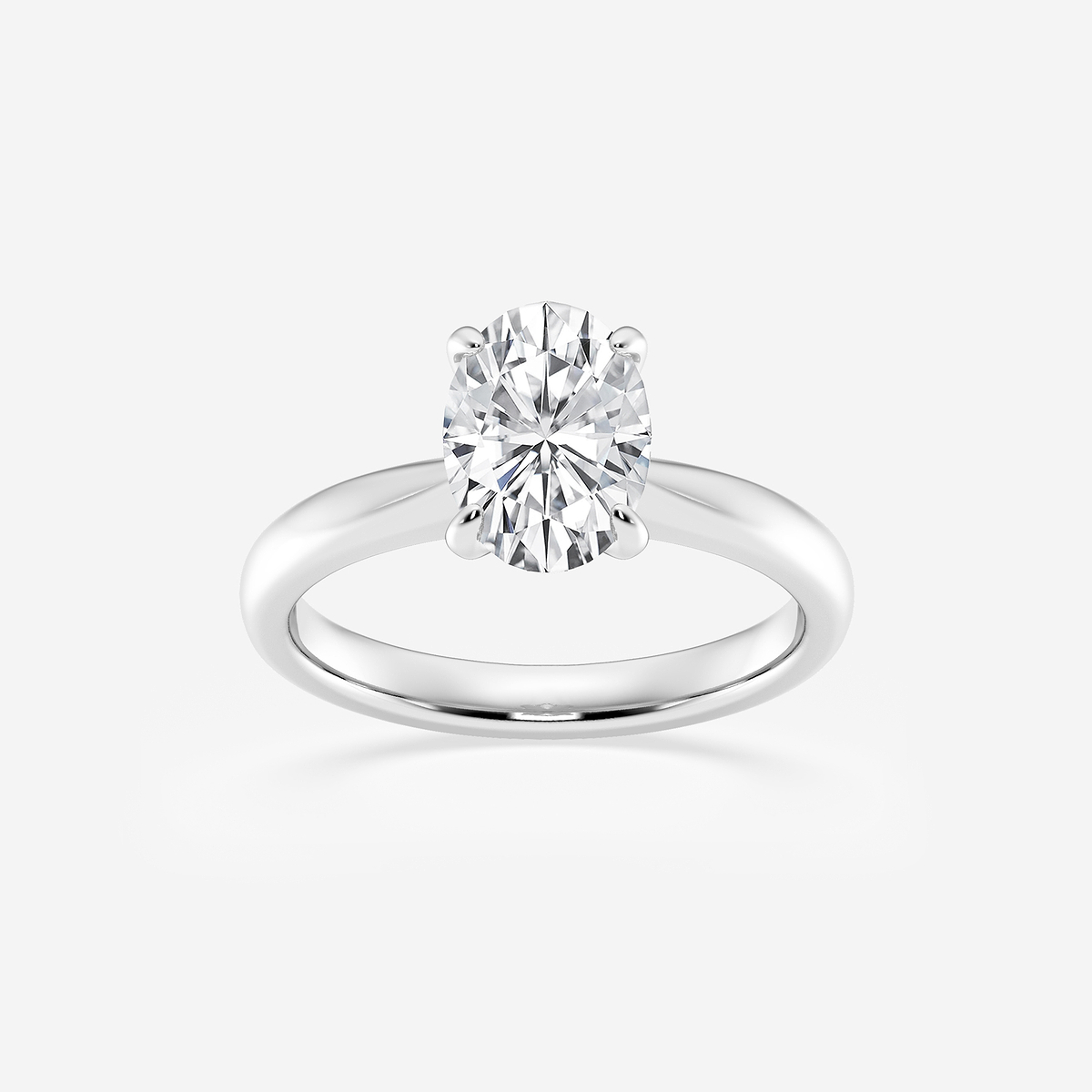 1 1/2 ctw Oval Lab Grown Diamond Petite Solitaire Engagement Ring