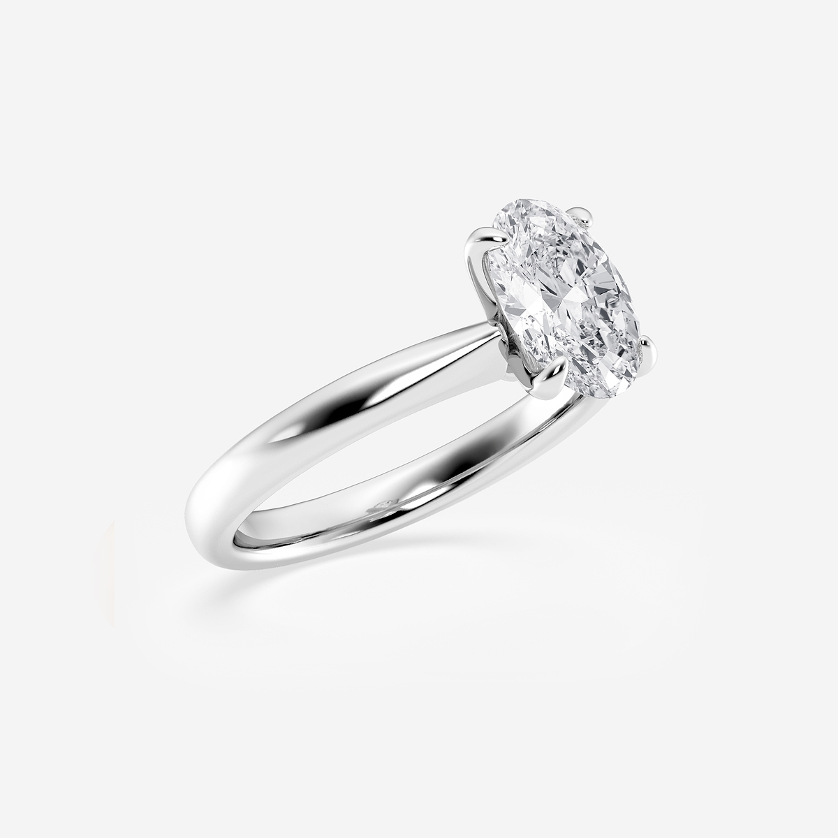 Additional Image 1 for  1 1/2 ctw Oval Lab Grown Diamond Petite Solitaire Engagement Ring