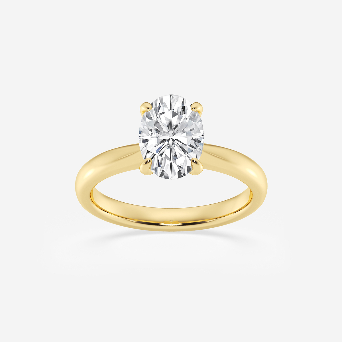 1 1/2 ctw Oval Lab Grown Diamond Petite Solitaire Engagement Ring