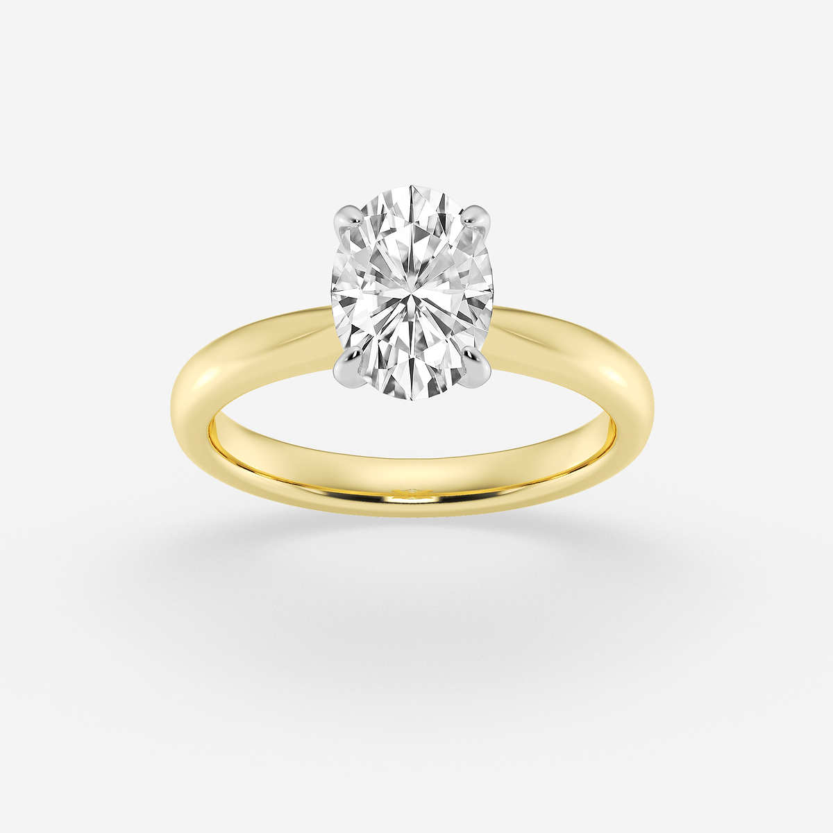 1 1/2 ctw Oval Lab Grown Diamond Petite Solitaire Engagement Ring