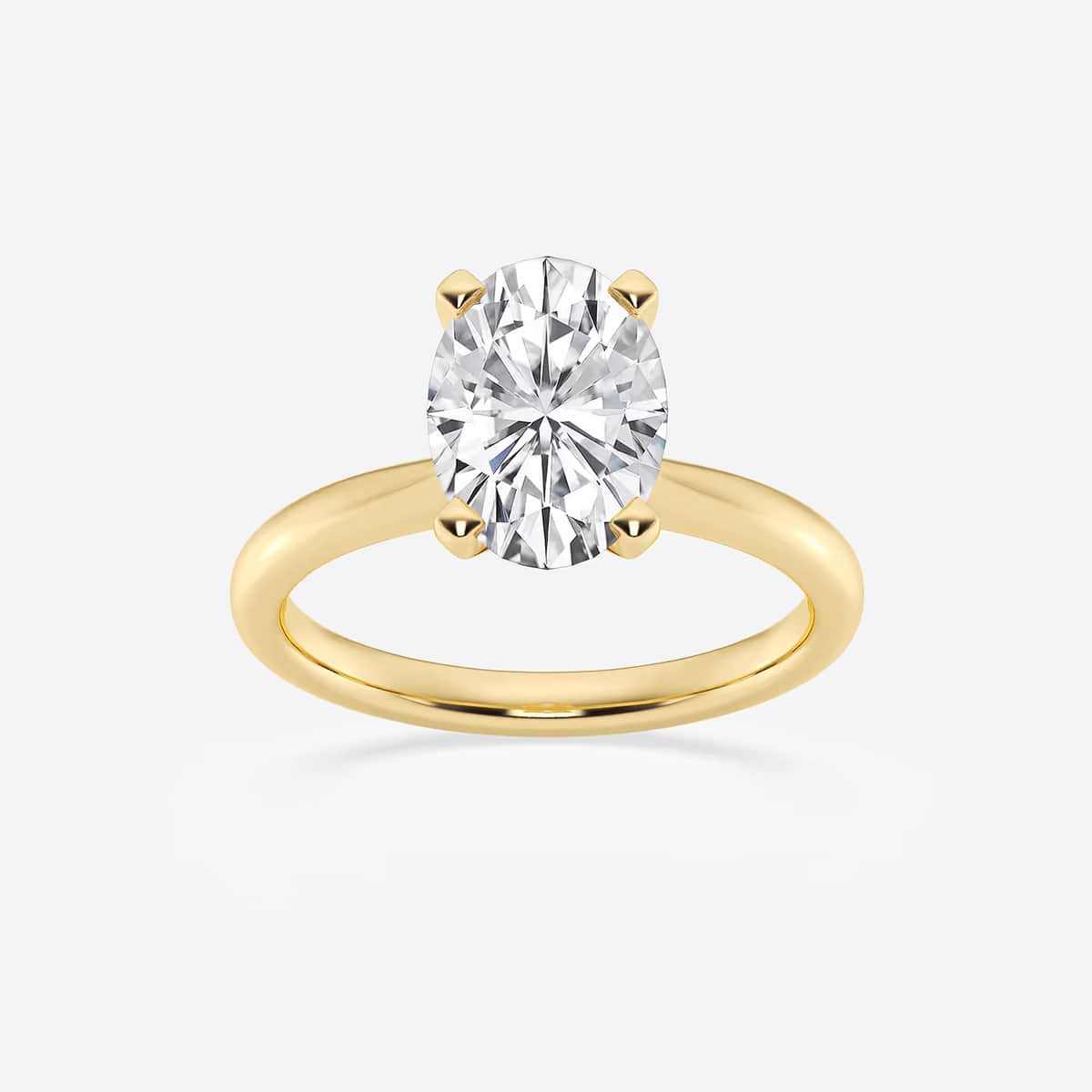 2 1/2 ctw Oval Lab Grown Diamond Petite Solitaire Engagement Ring