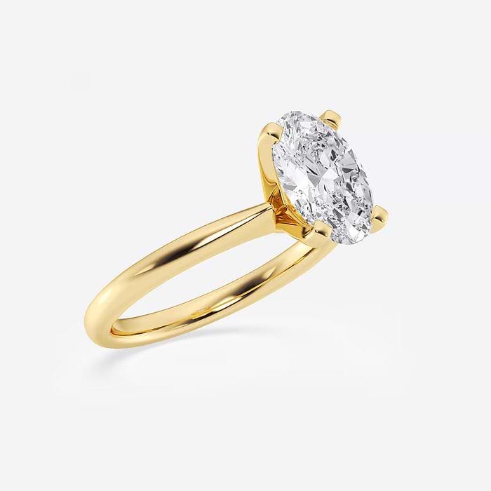 Additional Image 1 for  2 ctw Oval Lab Grown Diamond Petite Solitaire Engagement Ring