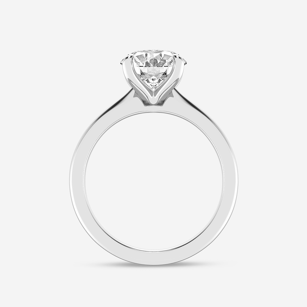 3 ctw Oval Lab Grown Diamond Petite Solitaire Engagement Ring 14K White Gold, F, VS2