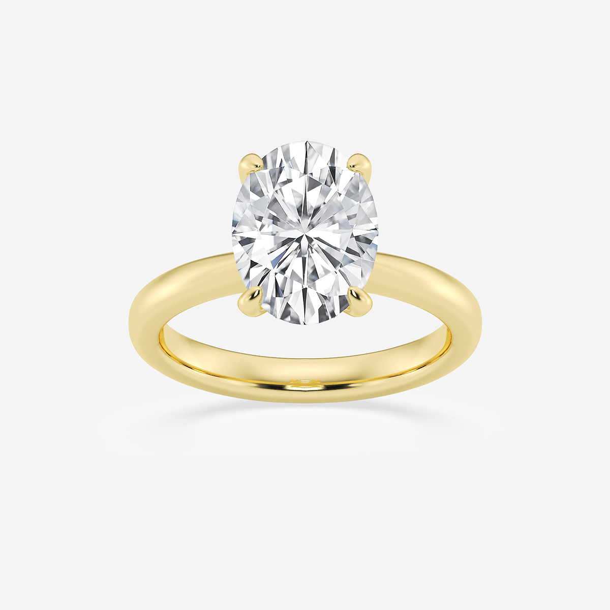 3 ctw Oval Lab Grown Diamond Petite Solitaire Engagement Ring