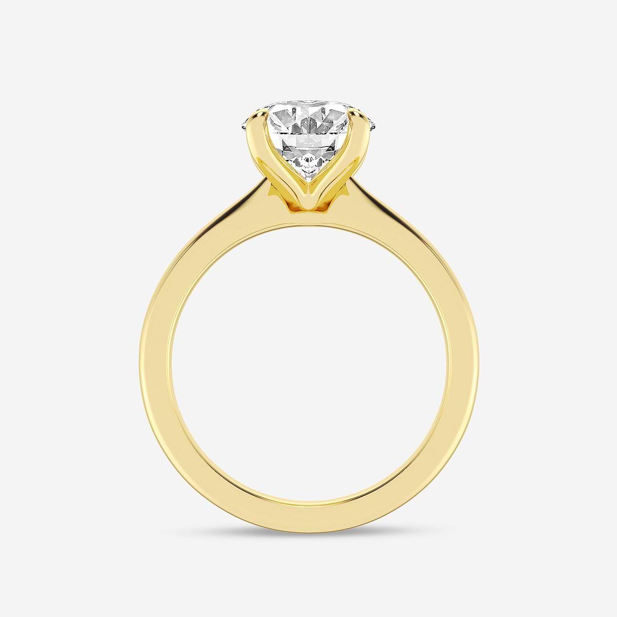 3 1/2 ctw Oval Lab Grown Diamond Petite Solitaire Engagement Ring 14K Yellow Gold, F, VS2