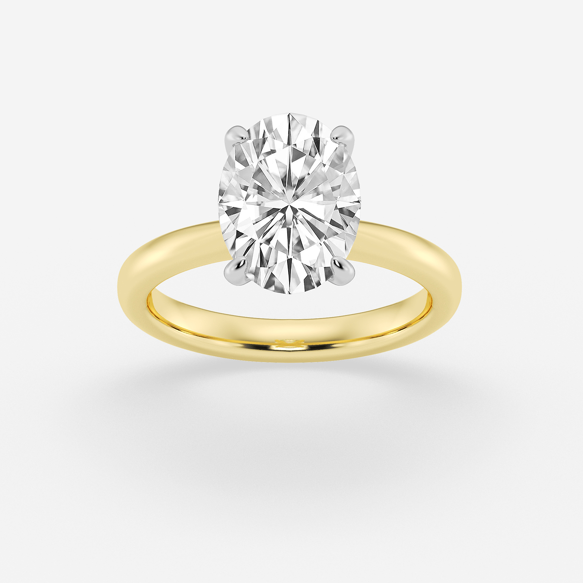3 ctw Oval Lab Grown Diamond Petite Solitaire Engagement Ring