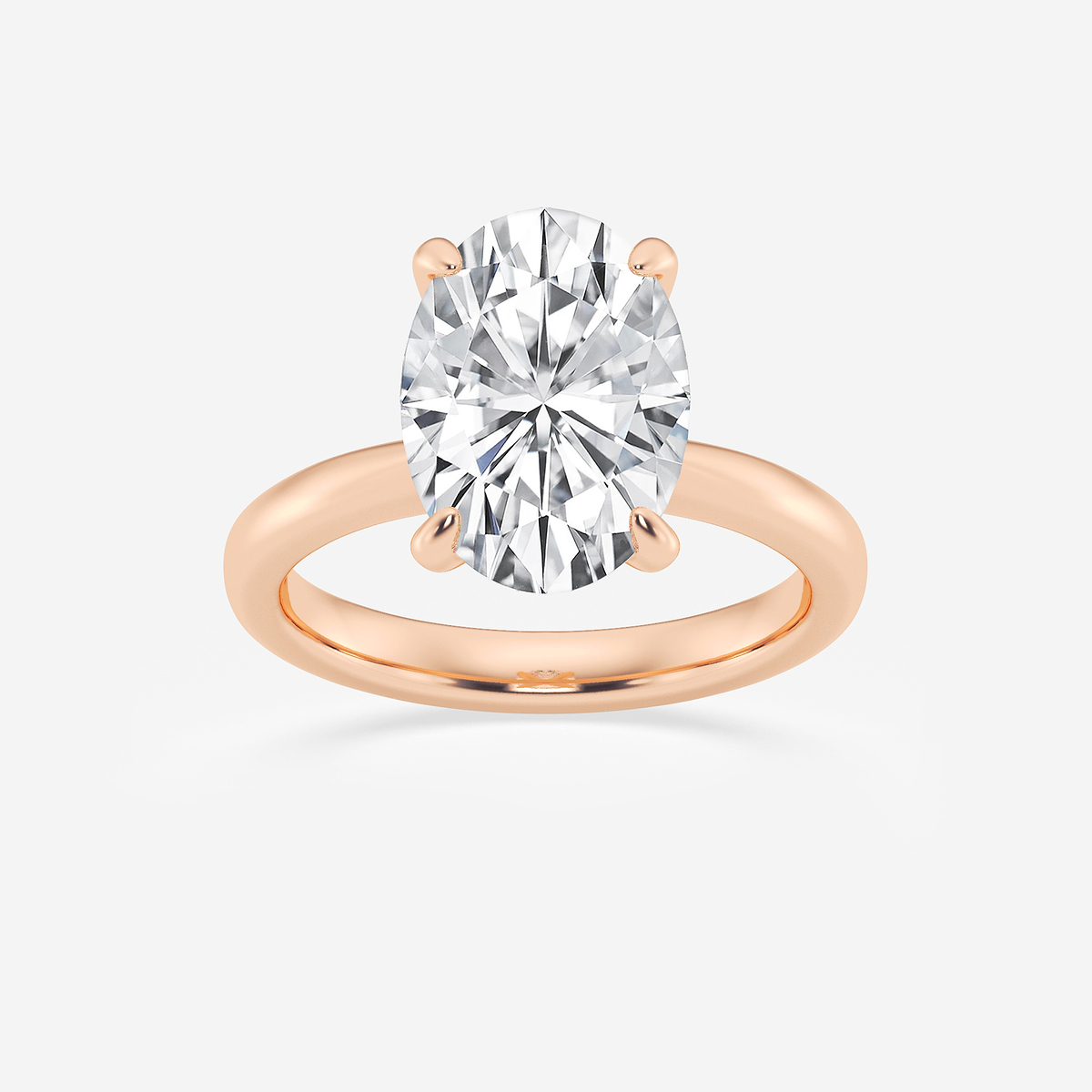 4 ctw Oval Lab Grown Diamond Petite Solitaire Engagement Ring