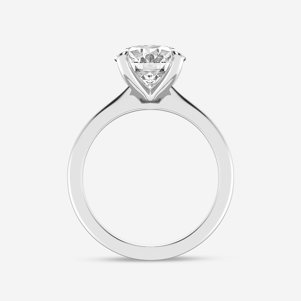 Additional Image 1 for  4 ctw Oval Lab Grown Diamond Petite Solitaire Engagement Ring