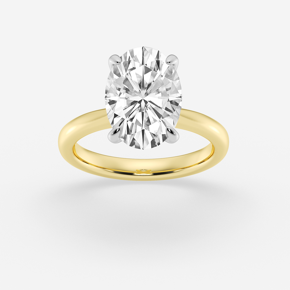 4 ctw Oval Lab Grown Diamond Petite Solitaire Engagement Ring