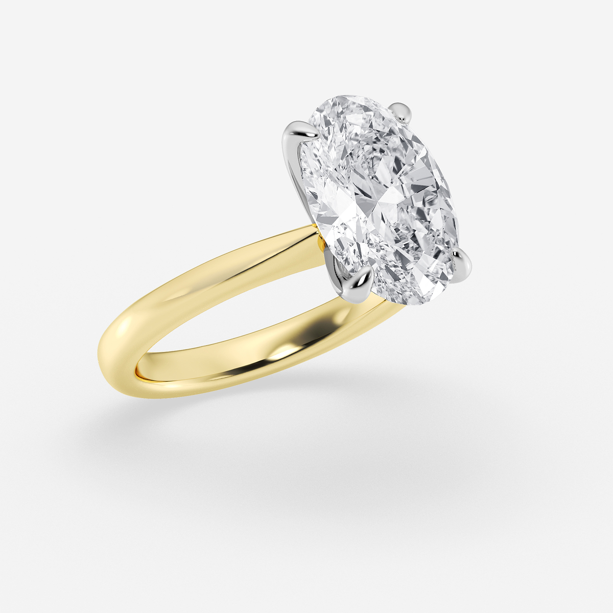 Additional Image 1 for  4 ctw Oval Lab Grown Diamond Petite Solitaire Engagement Ring