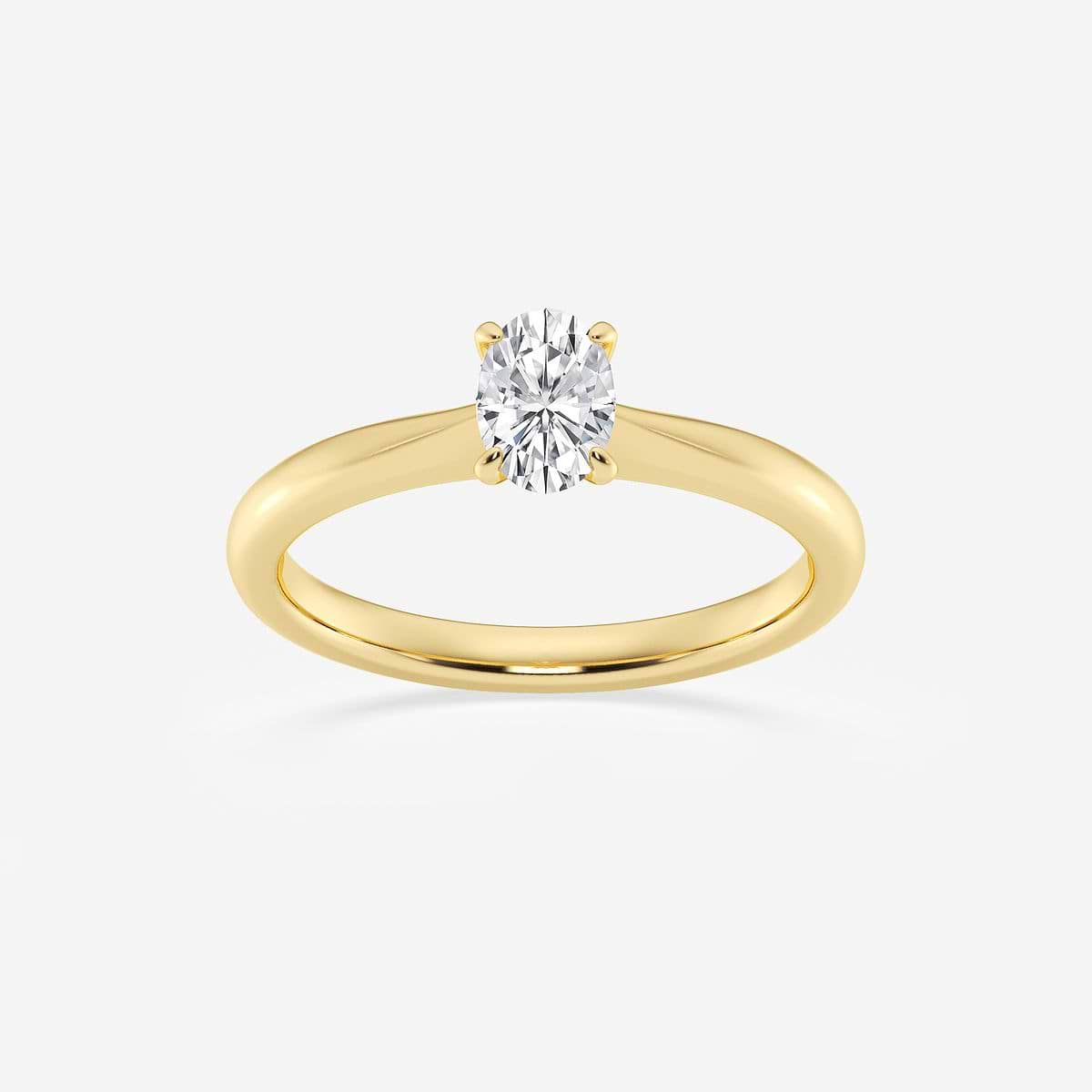 1/2 ctw Oval Lab Grown Diamond Petite Solitaire Engagement Ring 14K Yellow Gold, F, VS2