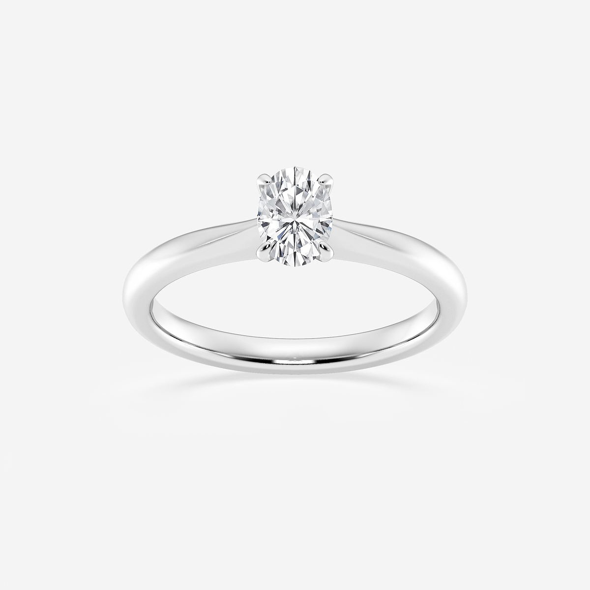 1/2 ctw Oval Lab Grown Diamond Petite Solitaire Engagement Ring