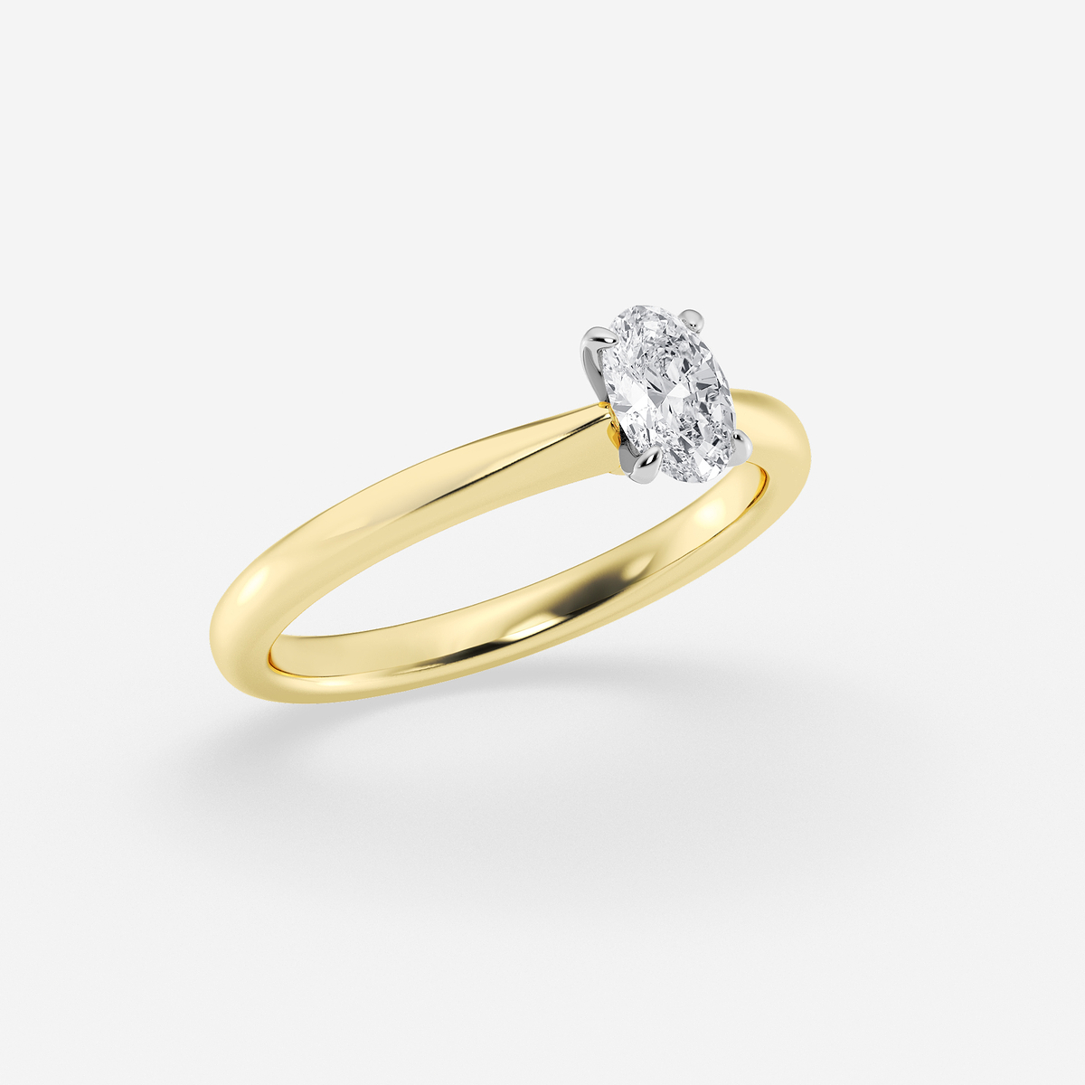 Additional Image 1 for  1/2 ctw Oval Lab Grown Diamond Petite Solitaire Engagement Ring
